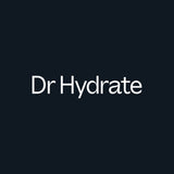 Dr. Hydrate logo in simple white text on black background promoting Green Apple Jar - 30 Serves electrolyte drink mix