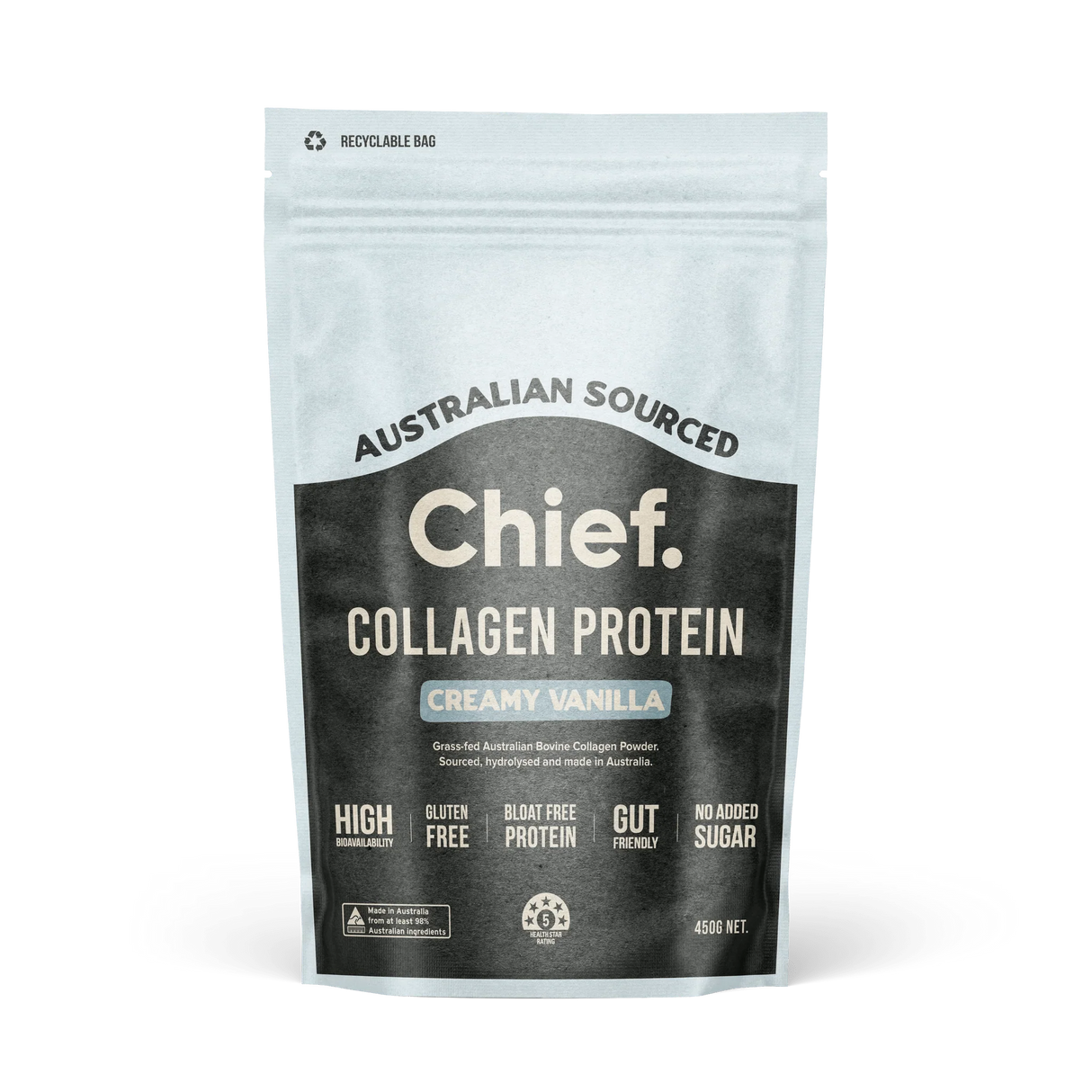 Grass-fed Collagen Protein Powder - Creamy Vanilla - 450g - Yo Keto