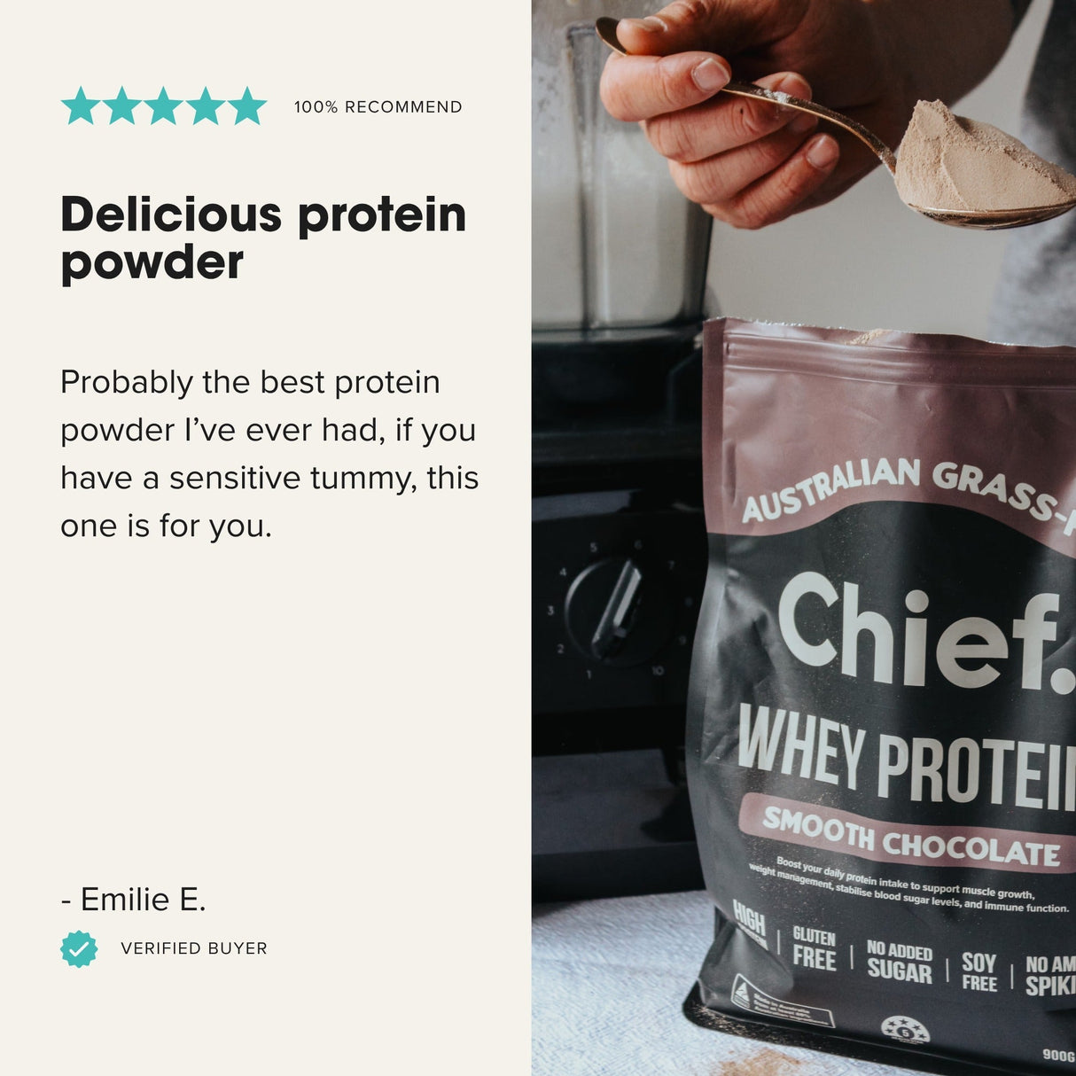 Grass - fed Whey Protein Powder - Smooth Chocolate - 900g - Sup Yo