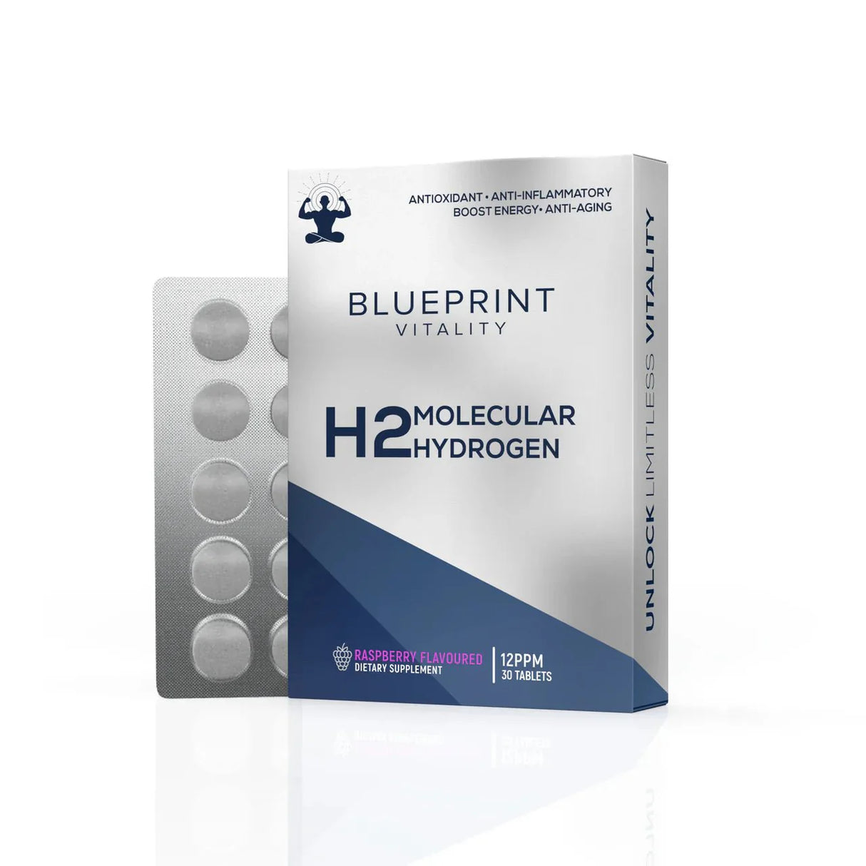 H2 Molecular Hydrogen - Raspberry - 12ppm - 30 Tablets - Sup Yo