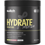 Switch Nutrition Hydrate Perform Sugar Free Kiwi Watermelon - 50 Serves electrolyte powder for athletic hydration and muscle support.