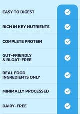 Checklist highlighting benefits of Hydro Beef Isolate Protein - Chocolate - Australian Grass Fed - 750g by NXGEN Wholefoods.