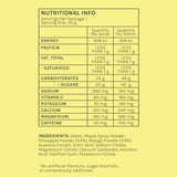 Nutritional info and ingredients for Tropical – Caffeinated Energy Gel - 6 Sachets by Sunday Salt, Drinks and Electrolytes.