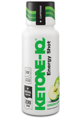 Bottle of Ketone-IQ - Energy Shot - Green Apple - 59ml x 6 - Best Before 28 Jul 2026 by HVMN with natural caffeine.