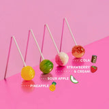 Lollipops - Share Bag - 88g with pineapple, sour apple, strawberry & cream, and cola flavors by Funday Sweet Snacks