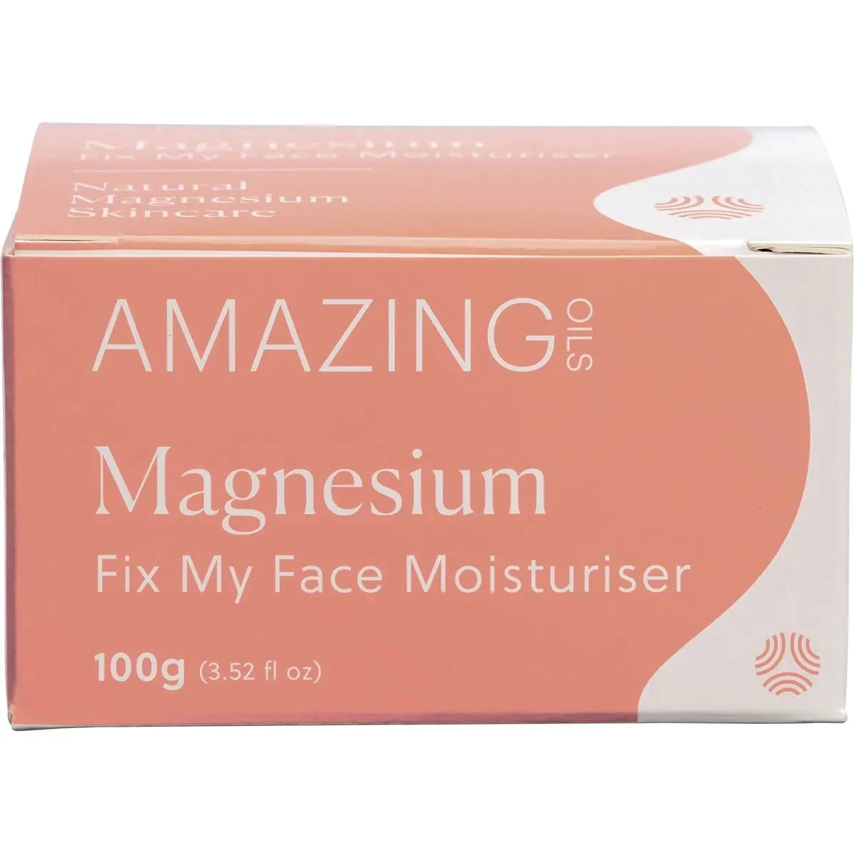 Magnesium Fix My Face Moisturiser - 100g by Amazing Oils in peach and white box from New Arrivals skincare collection