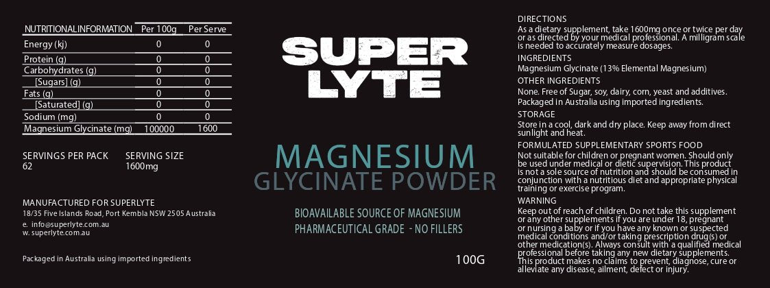 Magnesium Glycinate Powder - 400g - Yo Keto