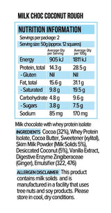 Milk Chocolate Bar - Coconut Rough - 100g-Chocolate-Yo Keto