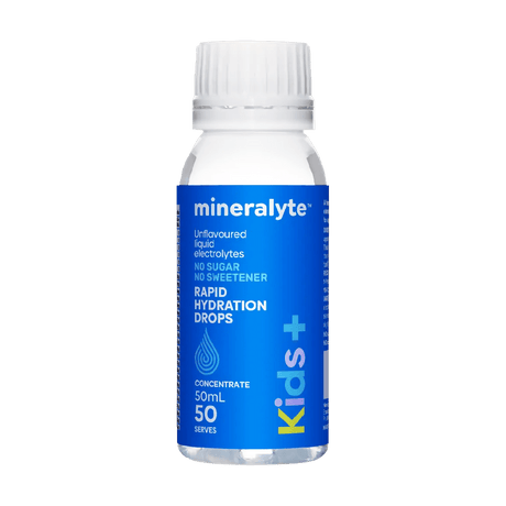 Mineralyte Kids+ unflavoured liquid electrolyte drops, 50 mL bottle