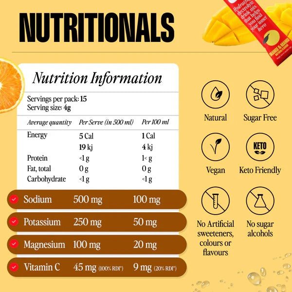 Orange & Mango Electrolyte Drink Mix - 15 Ct