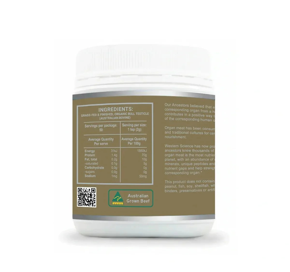 Organic Bull Testicle Powder - 60g