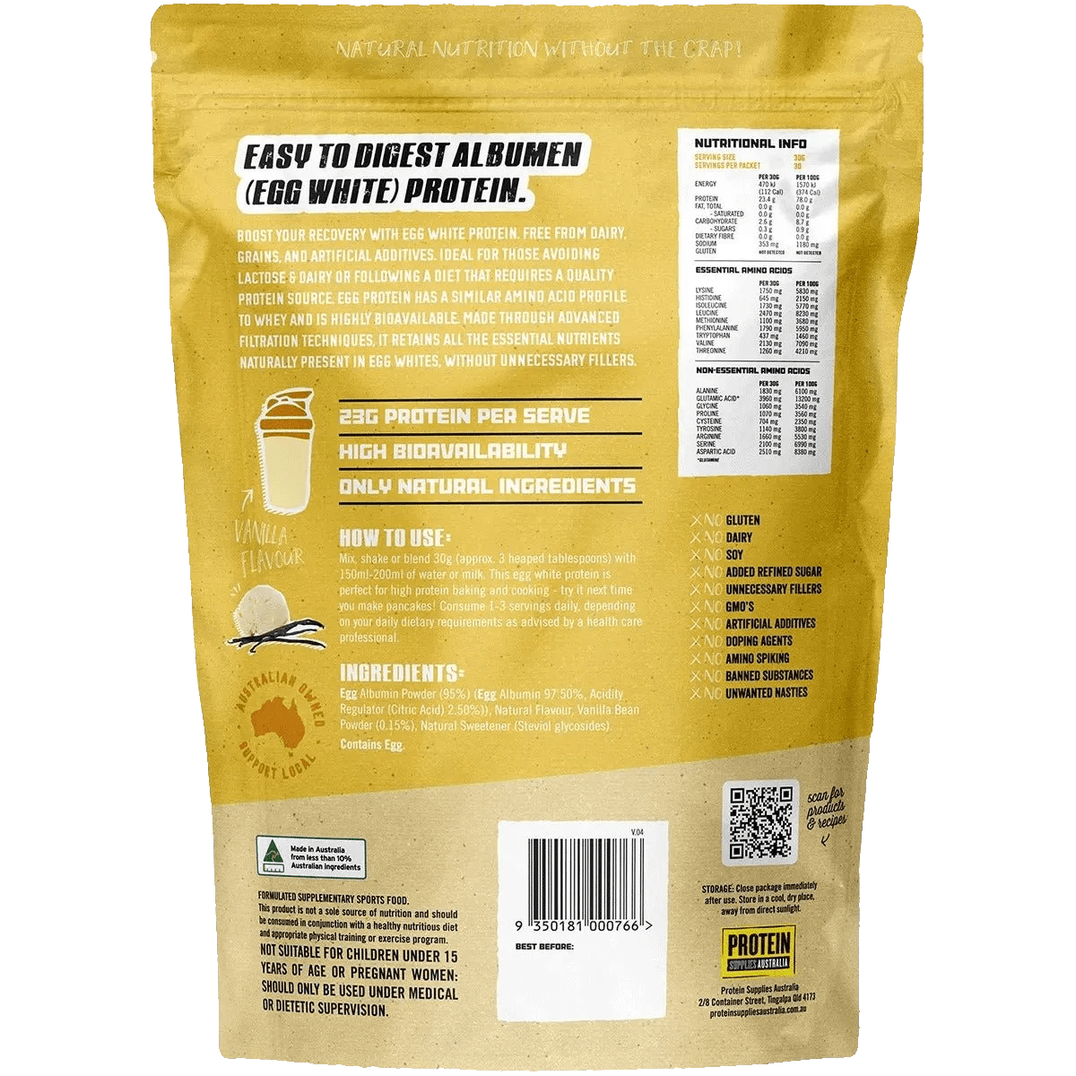 Paleo Pro Vanilla Egg White Protein - 900g