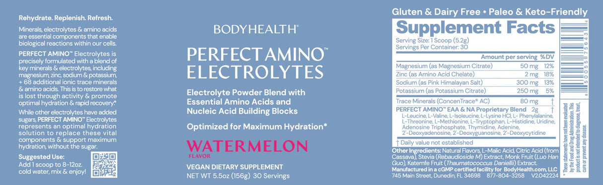 Perfect Amino Electrolytes - Watermelon - 30 Serves - Sup Yo