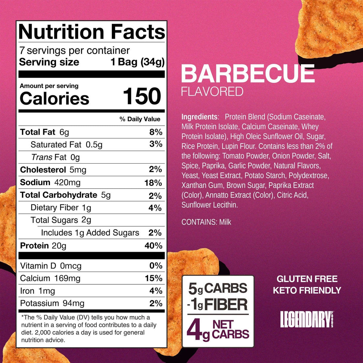 Popped Protein Chips - Barbecue - 34g - Yo Keto