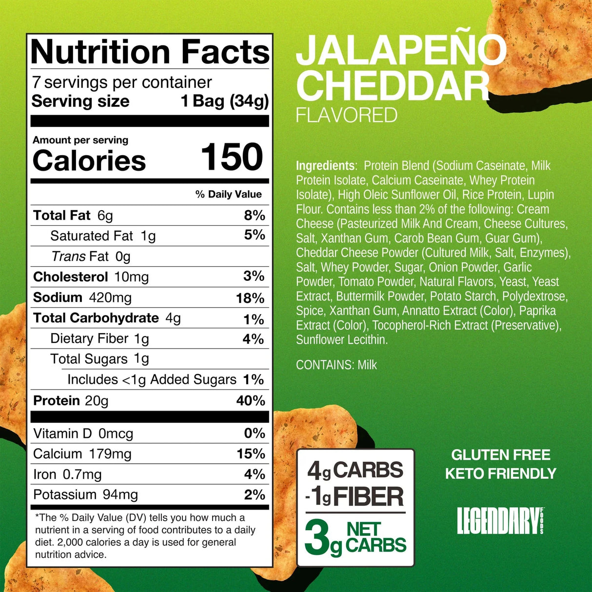 Popped Protein Chips - Jalapeno Cheddar - 34g