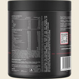 Back label of Power Perform Pre-Workout Blend - Mango Passionfruit - 30 Serves showing nutrition, ingredients, and usage directions.