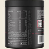 Back of Switch Nutrition Power Perform Pre-Workout Blend - Strawberry Kiwi - 30 Serves with nutrition facts and ingredients list visible