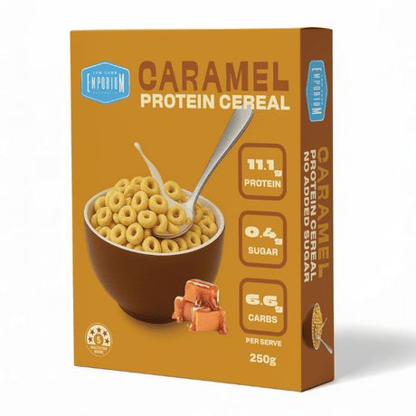 Protein Cereal - Caramel Flavour - 250g by Low Carb Emporium with keto-friendly low carb caramel protein cereal.