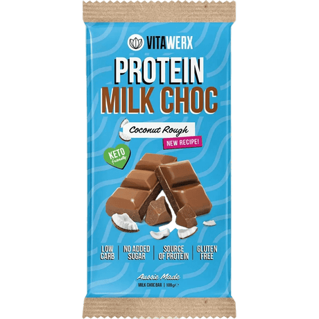Protein Milk Choc Coconut Rough Bar - 100g - NEW recipe - Yo Keto