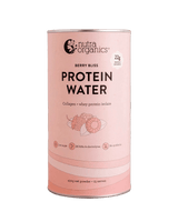 Nutra Organics Protein Water - Berry Bliss - 450g with collagen, whey protein, BCAAs, electrolytes, low sugar formula.