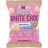 Protein White Choc Coated Macadamias- 60g by Vitawerx, low carb, gluten free, no added sugar, keto-friendly snack.