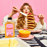 Pure Allulose Natural Sweetener Syrup - 430g by Saweet Way with pancakes and vibrant breakfast setting