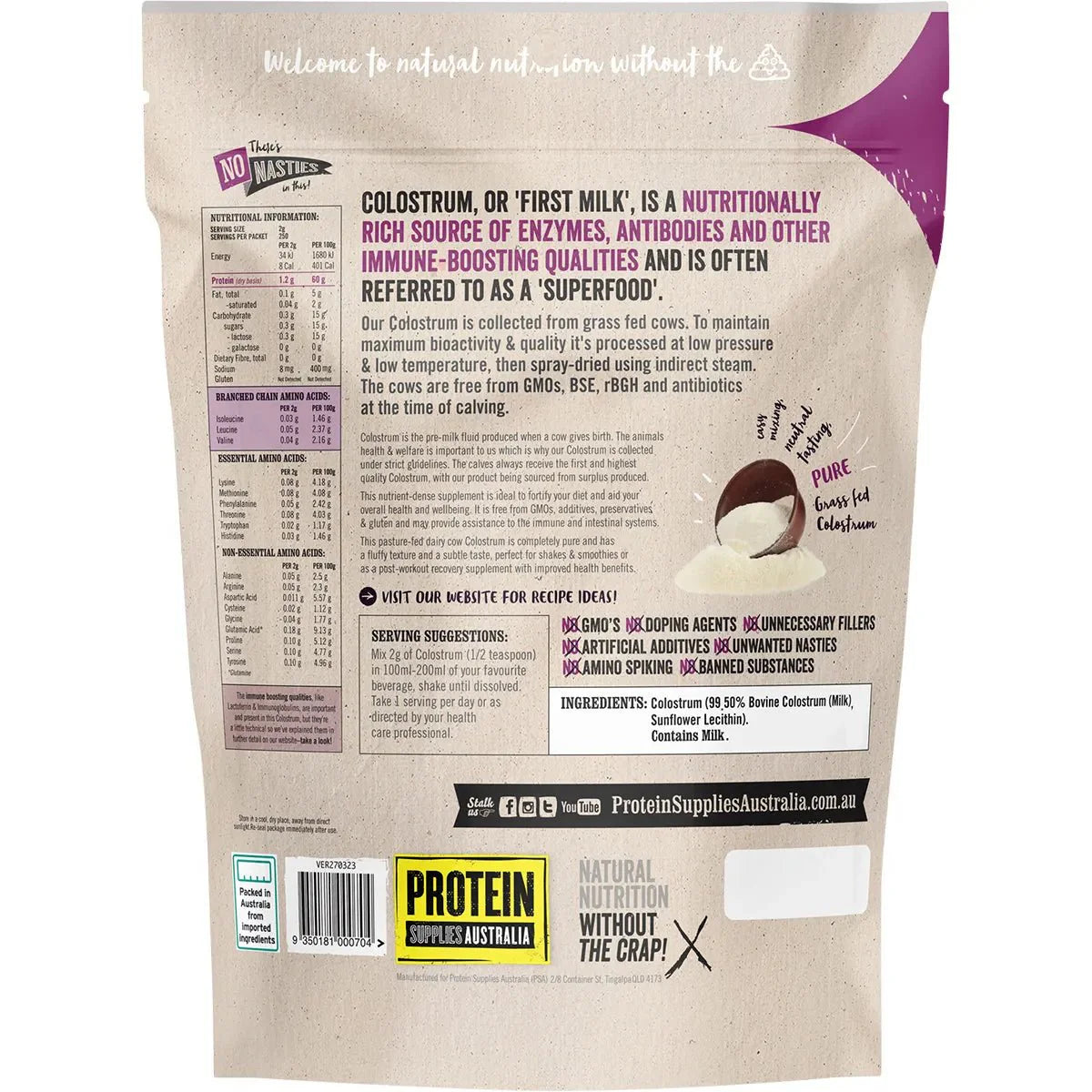 Pure Grass Fed Colostrum - 500g - Sup Yo