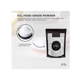 Pure Potassium Chloride Powder - 400g by Orku in black and white packaging with white powder in bowl and spoon