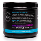 Black container of Redmond Re-Lyte with text on a white background