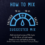 How to mix Re-Lyte Hydration - Grape - Tub - 60 Serves with 16-18 oz cold water for best taste and hydration balance.