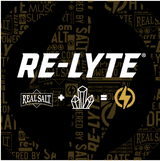 Re-Lyte Pre-Workout Sample Pack - 4 Sticks logo with Real Salt and crystal icons on black and gold branded background.