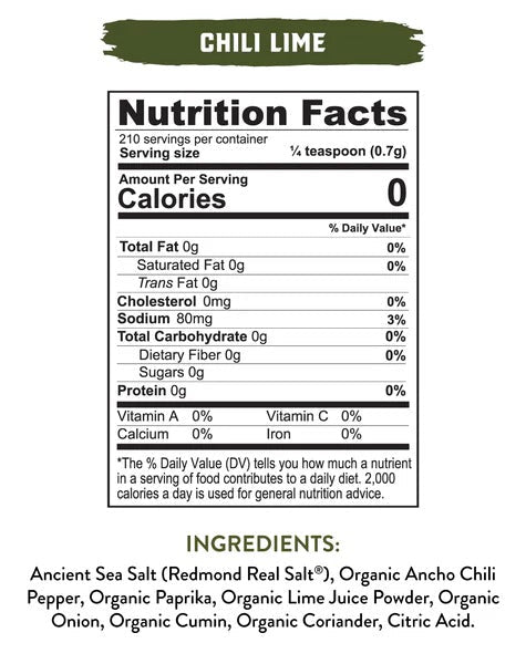 Real Salt Seasonings - Chili Lime Shaker - 147g