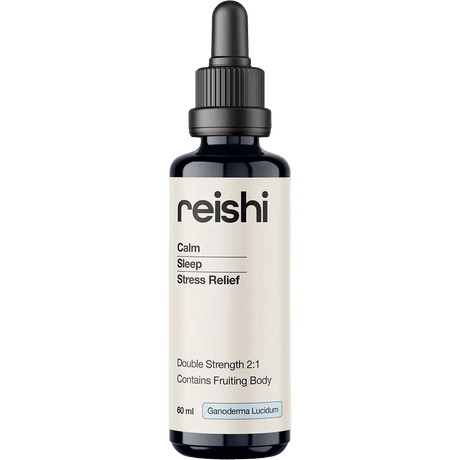 Reishi Double Strength 2:1 Mushroom Liquid Extract - 60ml by Switch Nutrition promotes calm, sleep, and stress relief with Ganoderma Lucidum in a keto-friendly formula.