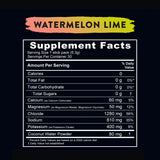 Nutrition facts panel for ReLyte Hydration - Watermelon Lime - Stick Packs x 30 showing electrolytes and zero calories