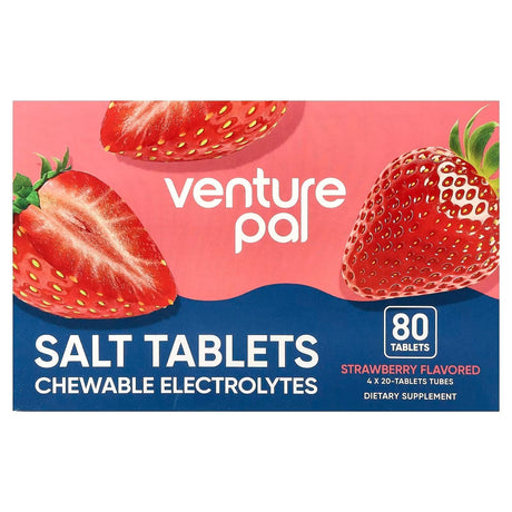 Salt Tablets - Strawberry - 40 Serves by Venture Pal, chewable electrolytes from Drinks, Electrolytes, Low Carb collections.