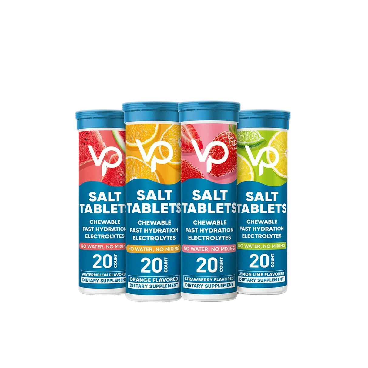 Venture Pal Salt Tablets - Variety Pack - 40 Serves with fast hydration electrolytes, multiple flavors, low carb functional drink.