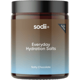 Salty Chocolate - 30 Serve Tub by Sodii featuring Everyday Hydration Salts in a sleek brown and blue container for keto and low carb hydration.