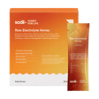 Sodii Raw Electrolyte Honey box of 20 sachets with a single sachet, Salty Honey