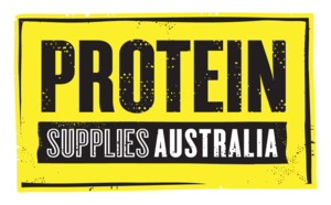 Protein Supplies Australia logo in bold black and white text on a distressed yellow background, for Restore Electrolyte Drink Mix Strawberry & Lime 240g.