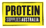 Protein Supplies Australia logo in bold black and white text on a distressed yellow background, for Restore Electrolyte Drink Mix Strawberry & Lime 240g.