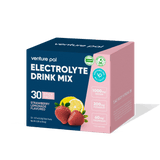 Box of Venture Pal Strawberry Lemonade Electrolyte Drink Mix - 30 Sticks with strawberry and lemon images on front