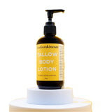 Tallow Body Lotion - 195ml in amber bottle with pump by Barefoot Skincare Co from Body & Beauty collection