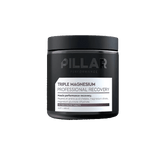 Triple Magnesium Tablets - 120 Tablets by PILLAR PERFORMANCE in black container for muscle recovery, vegan and keto-friendly.