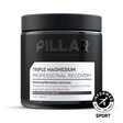 Triple Magnesium Tablets - 120 Tablets by PILLAR PERFORMANCE in a black container designed for muscle recovery support.