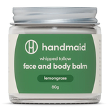 Whipped Tallow - Face And Body Balm - Lemongrass - 80g by Handmaid in green label glass jar from Body & Beauty collection