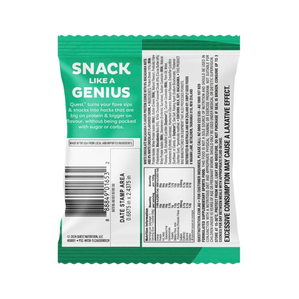 White Choc Macadamia Protein Cookie - 58g - Sup Yo