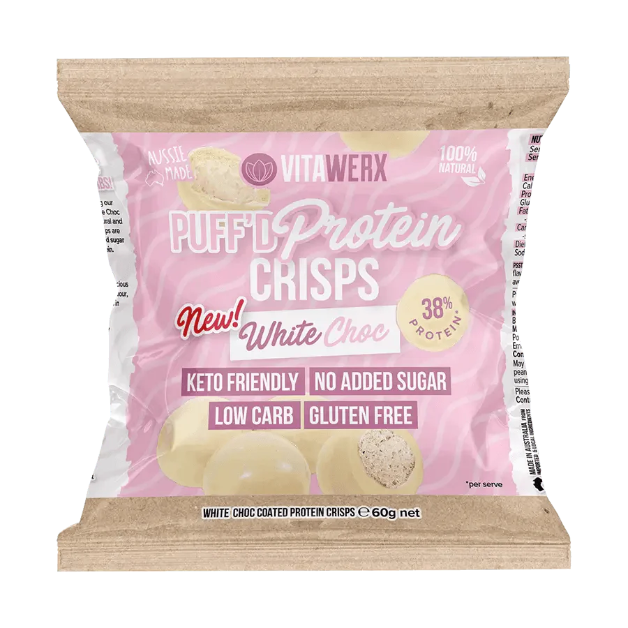 White Choc Puff'd Protein Crisps - Sup Yo