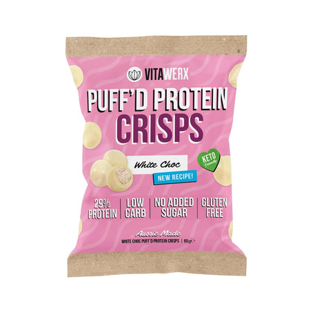 White Choc Puff'd Protein Crisps - Yo Keto