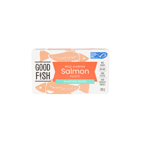 Wild Alaskan Salmon Fillets in Natural Water - 120g Can - Yo Keto