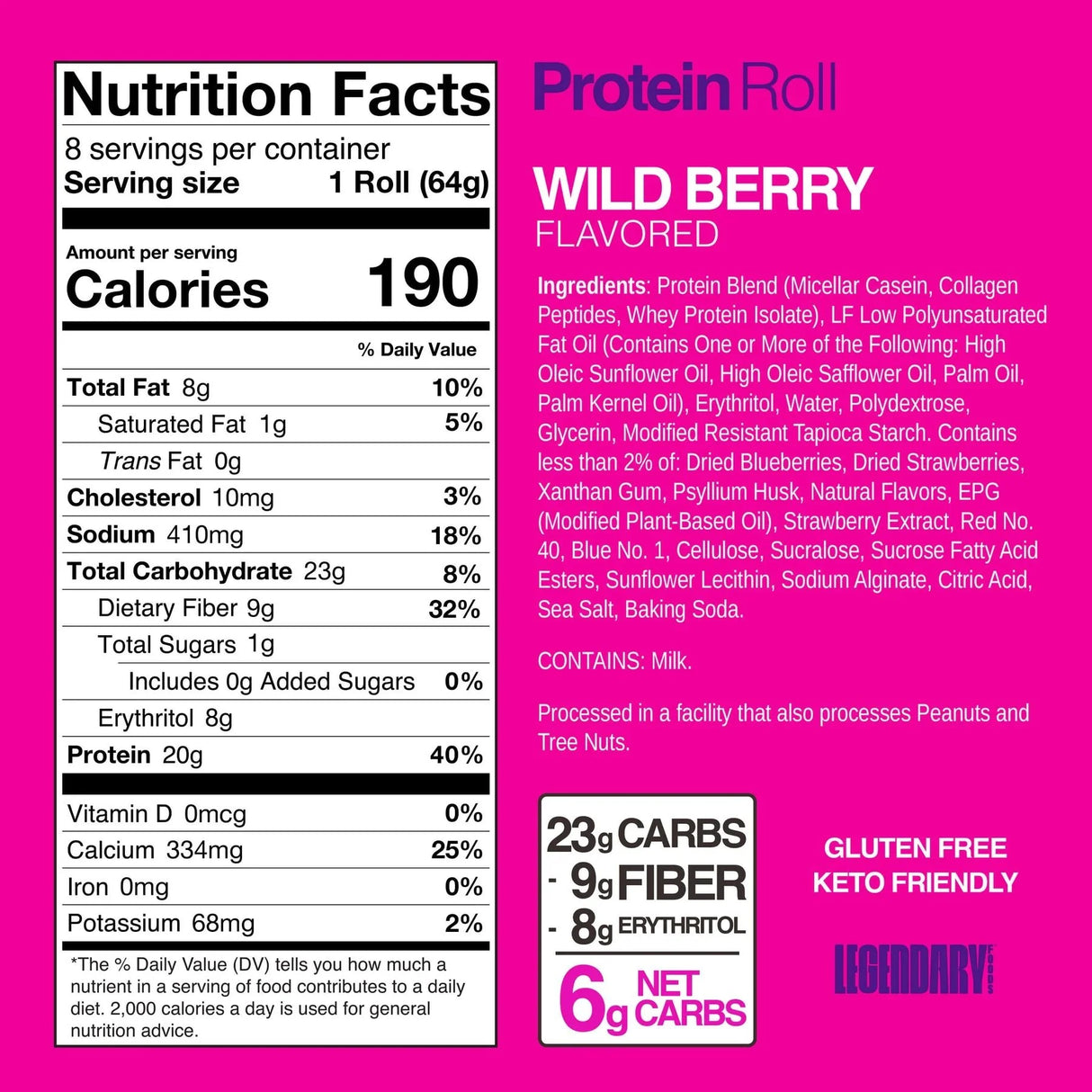 Wild Berry Protein Sweet Roll - 64g - Sup Yo